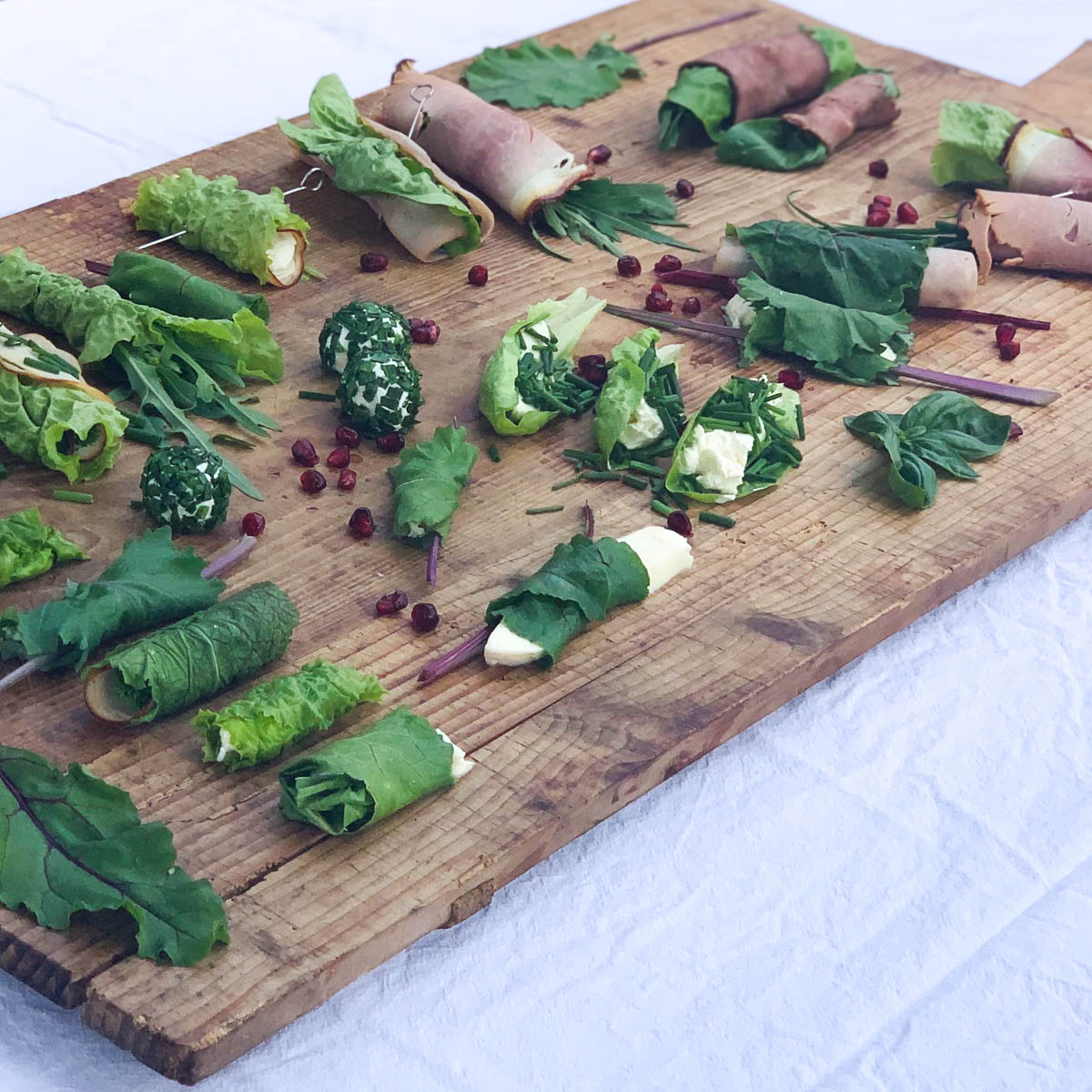 Groentewraps met sla blad voor vaderdag