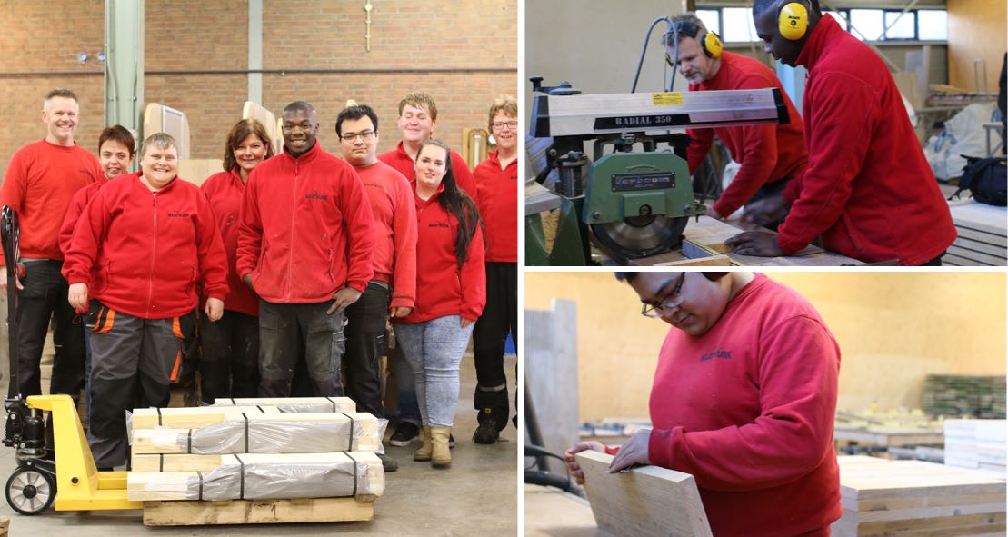 Trotse medewerkers van de werkplaats