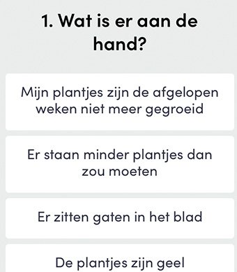 De Makkelijke Moestuin app lost samen met jou de problemen op waar je tegen loopt.