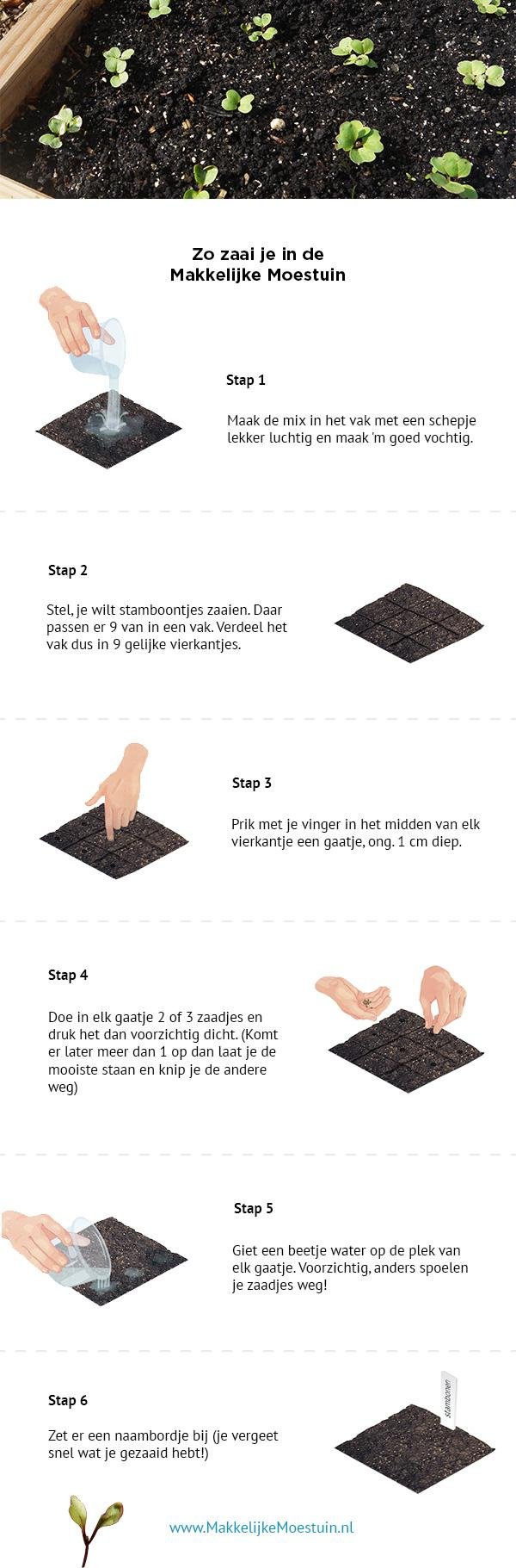 Hoe zaai je in de Makkelijke Moestuin