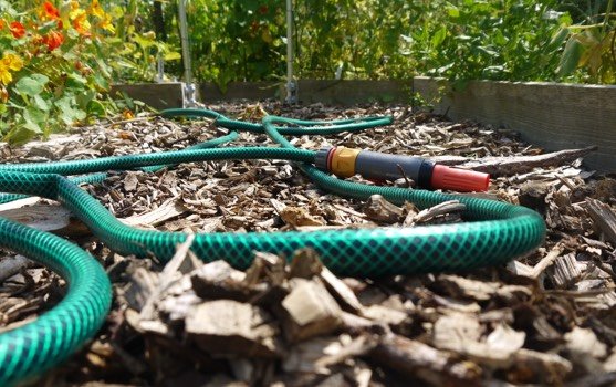 Tuinslang in de Makkelijke Moestuin