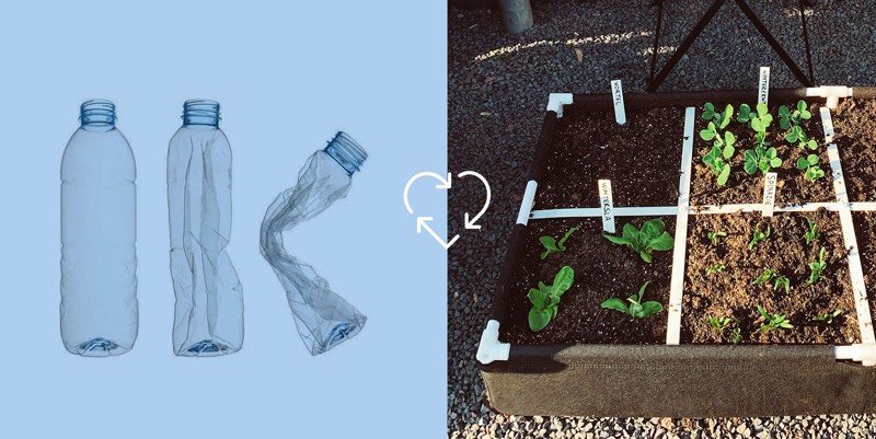 Makkelijke Moestuinbak gemaakt van plastic flesjes