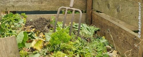 Zelf compost maken: afdeling voor het verse afval