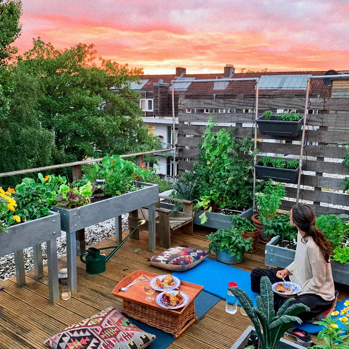 Makkelijke Moestuin op het balkon van Xanadu in Amsterdam